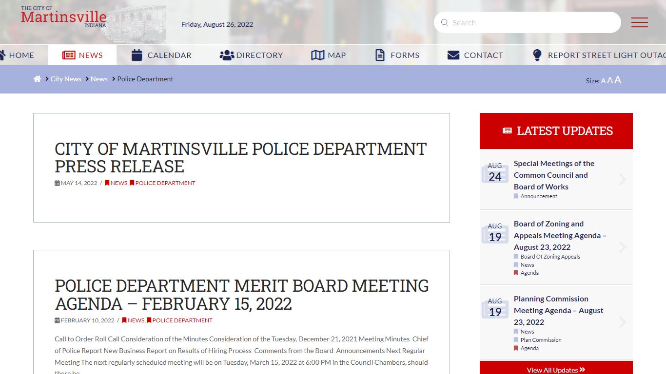 Police Department Archives - City of Martinsville, Indiana